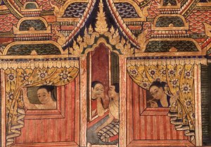 Detail aus einem Wandgemälde in Wat Phra Singh
