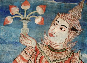 Detail aus einem Wandgemälde im Viharn Laikam in Wat Phra Singh