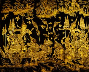 Episode aus dem Ramakien (Detail) von Thai School