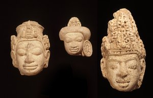 Köpfe, aus Chedi Chula Pathom, Davaravati-Periode von Thai School