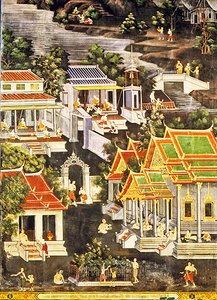 Leben der Mönche, Wirharn Sasada, Wat Bowonniwet Vihara, Bangkok von Thai School