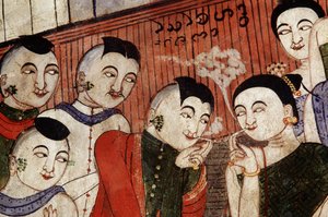 Liebende beim Rauchen (Detail) von Thai School