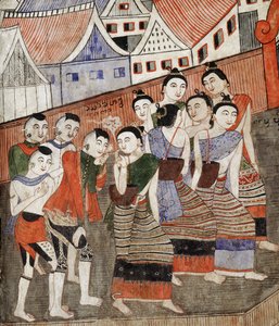Liebende beim Rauchen (Detail) von Thai School