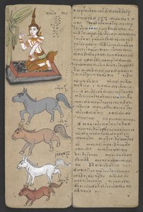 Or 16455 f.3r, Tiere aus dem Tierkreis, aus Phrommachat von Thai School