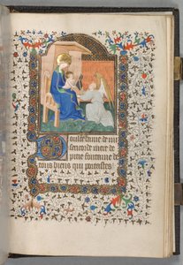 Stundenbuch Gebrauch von Paris: Fol. 198r, Madonna und Kind mit Engel, ca. 1420