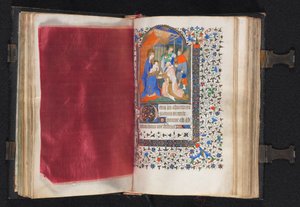 Stundenbuch Gebrauch von Paris: Fol. 66v, dekorierter Rand, ca. 1420 von The Bedford Master