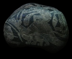 Der Ica-Stein. Ein Mann tötet einen Dinosaurier von The Ica stones.