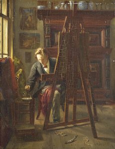 Der Künstler George Jan Hendrik Poggenbeek in seinem Atelier von Theo Hanrath