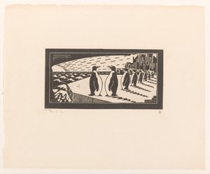 Kaiserpinguin bei einer Audienz von Theo de Vries