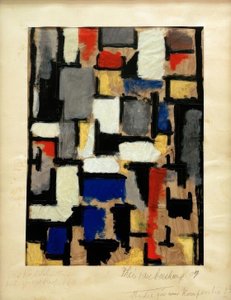 Lena im Interieur, Studie zu Komposition XIII von Theo van Doesburg