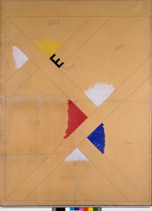 Unvollendetes Plakat für die Van Doesburg Ausstellung (Mischtechnik) von Theo van Doesburg
