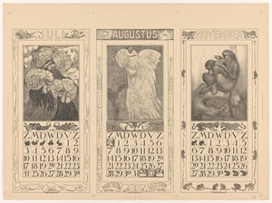 Kalender für Juli, August und November 1910