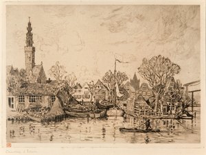 Werft in Edam (Niederlande) von Théo van Rysselberghe
