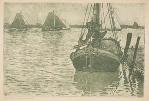 Schiffe im Regen von Théo van Rysselberghe