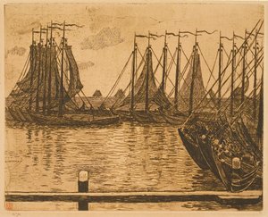 Volendam (Niederlande), Boote auf Reede von Théo van Rysselberghe
