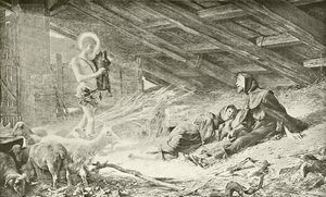 Die Vision des Hl. Franziskus (Gravur) von Theobald Chartran