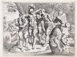 Odysseus im Land der Lotosesser (Die Werke des Odysseus) von Theodoor van Thulden