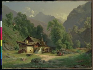 Haus des Schmieds in einem Tal, 1857