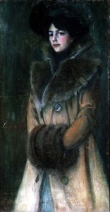 Dame mit Pelzmuff