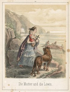 Die Mutter und der Löwe von Theodor Hosemann