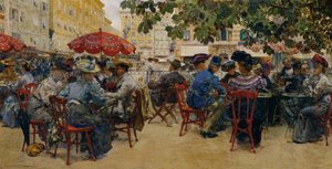 Cafe Tomaselli in Salzburg von Theodor Josef Ethofer