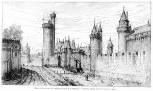Eingang zum Louvre im 14. Jahrhundert, 1885 von Theodor Josef Hubert Hoffbauer