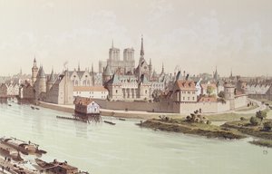 Île de la Cité im Jahr 1530 von Theodor Josef Hubert Hoffbauer