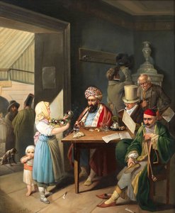 Griechen und Türken in einem Wiener Kaffeehaus, 1824 von Theodor Leopold Weller