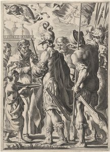 Alexander der Große durchtrennt den Gordischen Knoten, 17. Jahrhundert von Theodor Matham