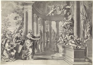 Allegorische Darstellung: der Tempel der Weisheit von Theodor Matham