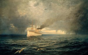 Dampfschiff Kaiser Wilhelm II. auf hoher See von Theodor Ohlsen