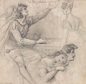 Ein Blatt mit Skizzen - Theatralische Studien von Theodor von Holst