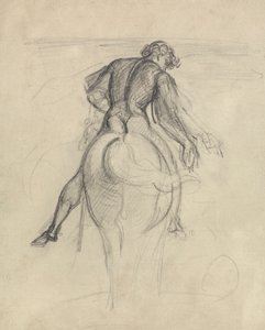 Studie eines Mannes auf einem Pferd reitend von Theodor von Holst