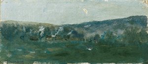 Hügellandschaft mit Mondsichel von Theodor von Hormann