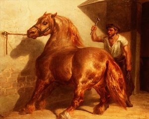 Kaltblut beim Schmied von Theodore (attr. to) Gericault