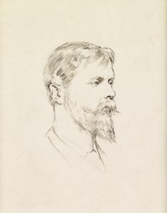 Porträt von Sir Ernest Waterlow, ein Profil (Feder und Tinte auf Papier)