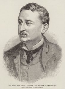 Der ehrenwerte Cecil J. Rhodes, ehemaliger Premierminister der Kapkolonie von Theodore Blake Wirgman