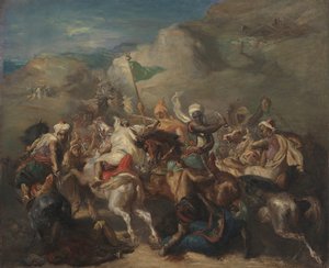 Schlacht arabischer Reiter um ein Banner von Théodore Chassériau