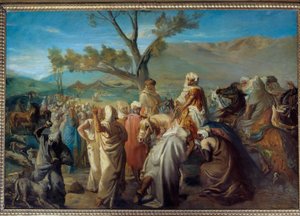 Orientalismus: Ein Kaid besucht ein Douar. Marokkanischer Chef in einem Zeltlager von Théodore Chassériau