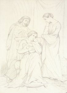 Vermutliches Porträt des Comte Oscar de Ranchicourt und seiner Familie in Troubadour-Kostümen