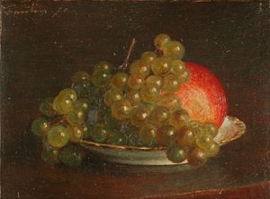 Trauben und ein Apfel