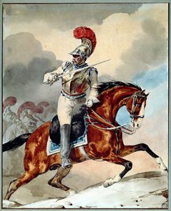 Carabinier-Offizier gibt den Befehl zum Angriff von Theodore Gericault