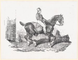 Kutschpferd, geritten von einem Stallburschen, auch genannt Englisches Pferd mit kariertem Decke von Theodore Gericault