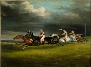 Pferderennen (Das Derby von 1821 in Epsom) von Theodore Gericault