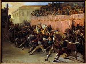 Freies Pferderennen in Rom von Theodore Gericault