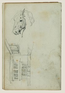 Pferdekopf, Blick auf einen Innenhof von Theodore Gericault