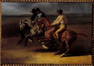Pferderennen nach links beim Start