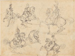Pferde und Reiter (recto); Pferde (verso)