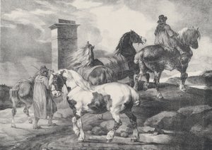 Pferde gehen zu einem Jahrmarkt, 1821 von Theodore Gericault