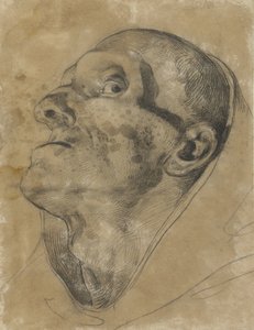 Kopf eines aufblickenden Mannes, mit gesenktem Blick von Theodore Gericault
